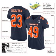 Custom Navy Orange-White Mesh Authentic Football Jersey Custom Navy Orange-White Mesh Authentic Football Jersey