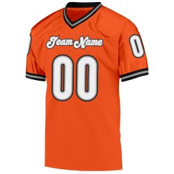 Custom Orange White-Black Mesh Authentic Throwback Football Jersey Custom Orange White-Black Mesh Authentic Throwback Football Jersey